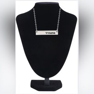 Silver 'Mama' Bar Necklace